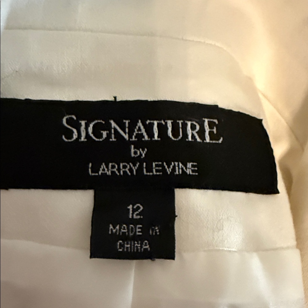 Larry Levine Classic Single Button Lined Blazer‎ with Zip Pockets Size 12 White - Picture 2 of 10